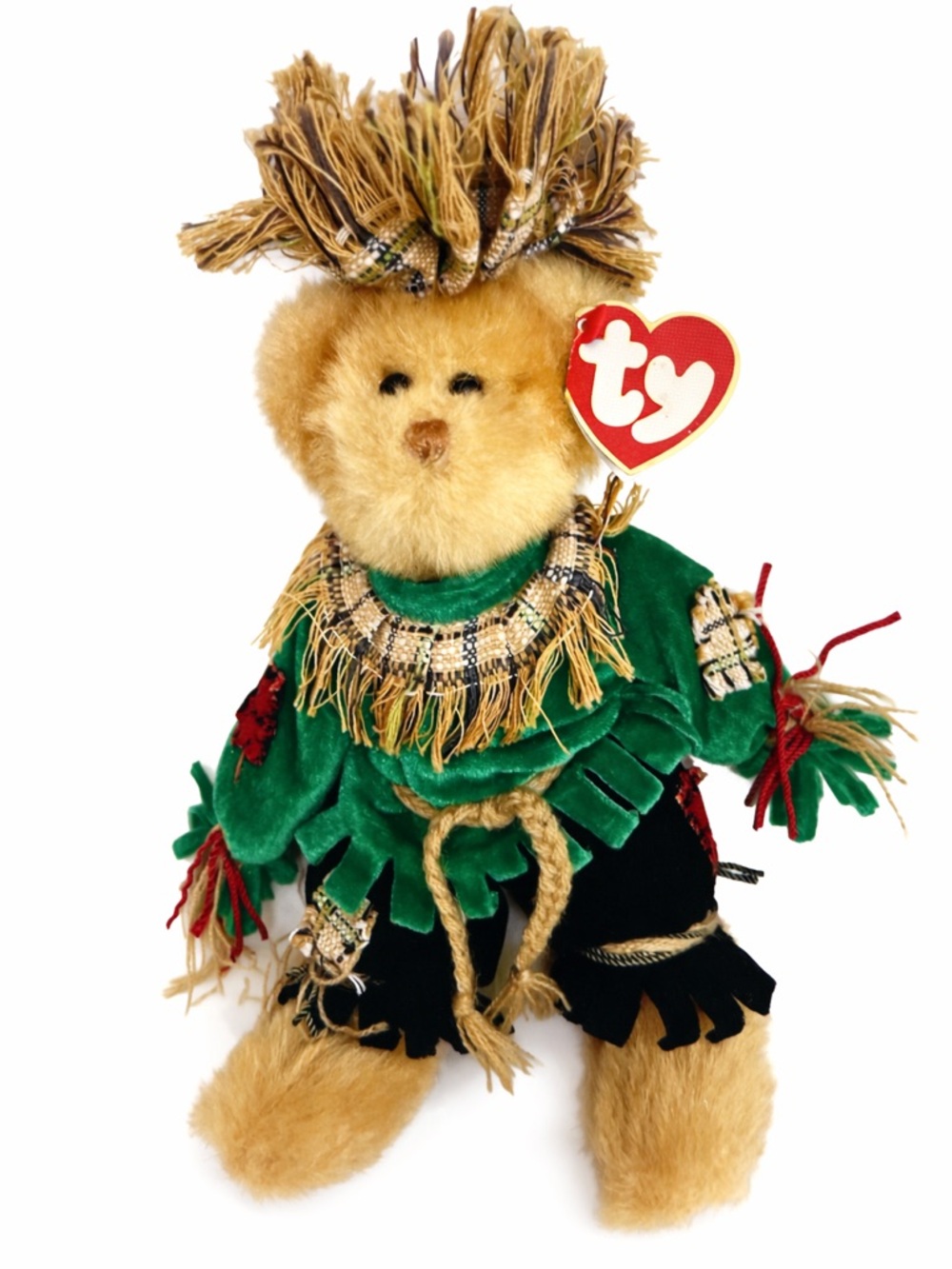 Ty Attic Treasures Alfalfa Bear Plush Native Outfit Retired Collectible